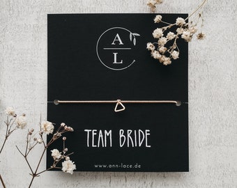 Team Bride | Armband Dreieck mit Vintage-Karte | Geschenk Hochzeit personalisiert