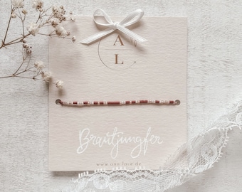 Morsecodearmband “Brautjungfer” berry | Brautjungfer fragen | Geschenk für Brautjungfer | Wunschbegriff
