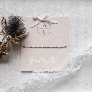 Morsecodearmband “Brautmutter” mit Wunschbegriff in lavendel | Geschenk für Brautmutter | Schwiegermutter | Mama