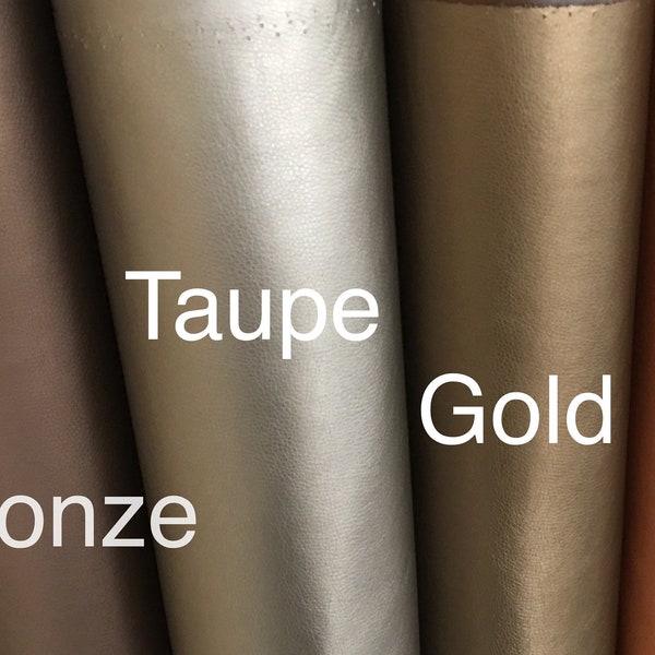 140cm Reststück - Kunstleder - champagner / taupe metallic - Lederimitat