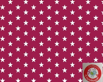Baumwolle - Sterne / Stars - beere / weiß