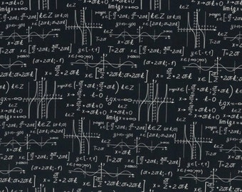 Baumwolle - Kim - Mathematik - Formeln - Swafing - schwarz / weiß