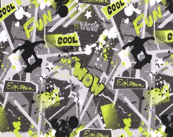 Sweat - Skater - Cool - Explorer - Entdecker - Jungen - grau / hellgrün - Digital Druck