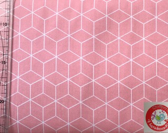 Baumwolle - Geometric - rose / weiß