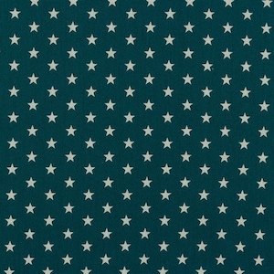 Könnte beinhalten: Ein blaugrüner Stoff mit einem weißen Sternenmuster.