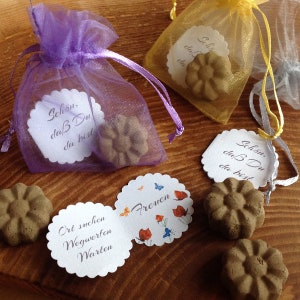 Wedding Favour Seedbombs Choose Personalised Standard Colour Organza bags Seedballs