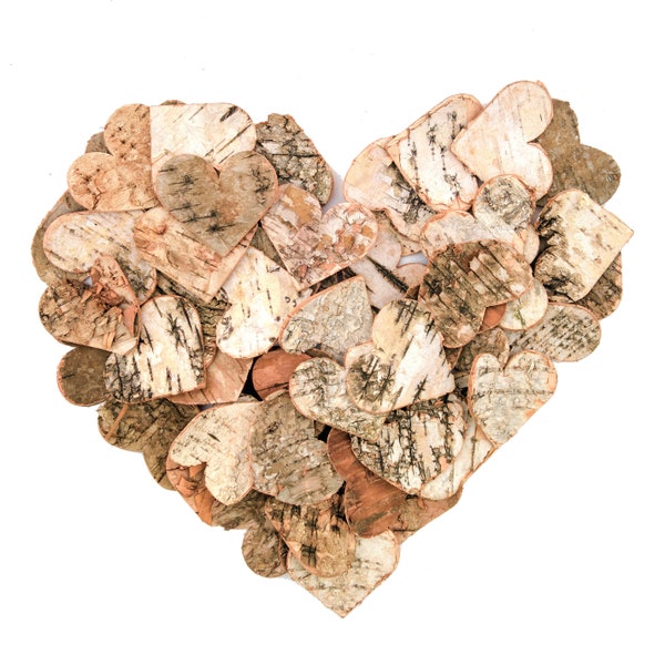 10 30 60 pcs birch hearts 6 cm decoration hearts birch wood table decoration vintage wedding scatter decoration birch bark