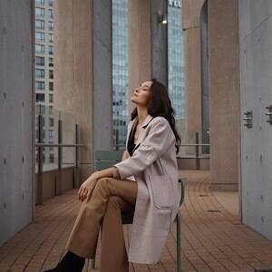 Beige fall coat