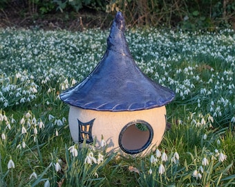 Casetta per uccelli in ceramica fatta a mano | Mangiatoia - Decorazione giardino - Decorazione giardino - Giardino - Casetta per uccelli - Mangiatoia per uccelli