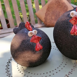 Chicken ceramic 15 cm dk.brown - bird - garden decoration - decoration - garden