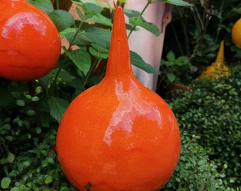 Bloemsteker rond 17 cm keramiek - bloedsinaasappel - tuindecoratie - decoratie - tuin