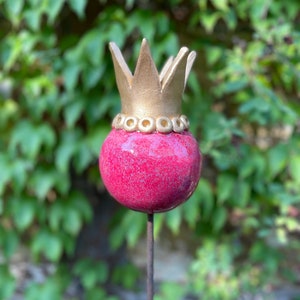 Plugue bola com coroa cerâmica - Decoração de jardim - Decoração - Jardim