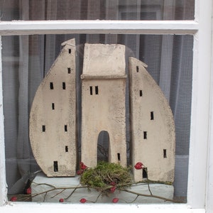 Conjunto de casita de cerámica hecha a mano | Decoración de jardín - Münsterhaus - Decoración del hogar - Decoración