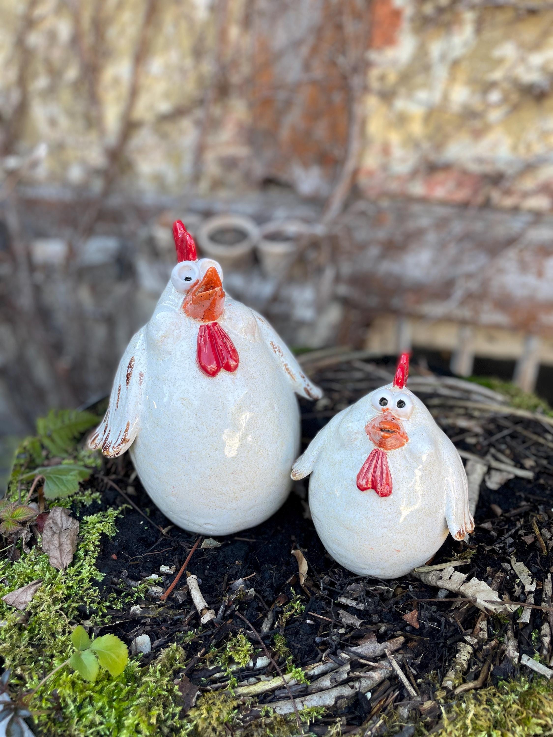 SPINA DA PAVIMENTO acrilica gallina pulcino statua esterna decorazione