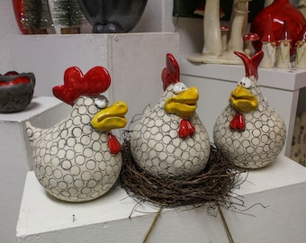 CERAMIC CHICKEN 15 cm -20 cm -25 cm-30 cm - bird - garden decoration - decoration - garden
