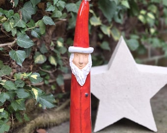 Papá Noel de 54 cm, decoración navideña roja, figura decorativa navideña, Papá Noel, decoración rústica de invierno, elfo navideño