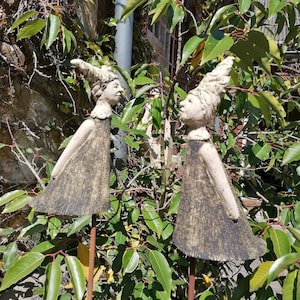 Wind fairy 2 pieces. - Garden ceramics - Garden decoration (height 24 cm | width 14 cm)