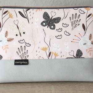 Kulturtasche Baumwolle/Kunstleder mit Innenfach