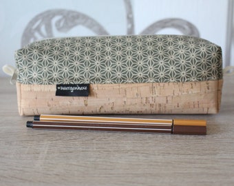Pencil case, pencil pouch with cork