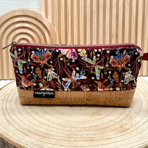 Federmäppchen - Federtasche - Stiftemäppchen mit Boden aus Baumwolle/Kork