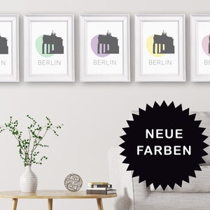Poster BERLIN Pastellfarben | Minimalistisch, Abstrakt, Städteposter, Silhouetten Poster, Architektur, Berlin Art, Kunstdruck
