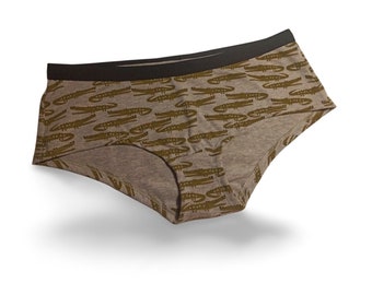 Damen-Hipster Unterhose "Krokos melange", Krokodile, aus Jersey Größen 34-44, Geschenk für sie, Weihnachtsgeschenk