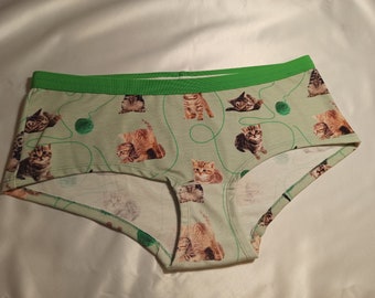 MoodySous Damen-Hipster Unterhose "Playing cats" Katzen aus Jersey Größen 34-44