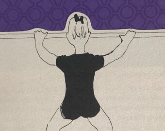 NOVEL IDEA Art Card/ Handmade Blank Collage Card / Purple Dancer
