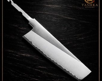 160 mm Nakiri Knife Blade Blank | PM Steel | Japanese Vegetables Chef Knives Billet | DIY Custom Knives