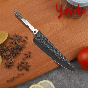 Chef Knife Making Blank Blade Japanese Petty Knife Shape Hammered Finish  Craft Supplies