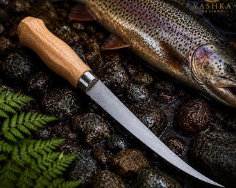 Outdoor Fishing Fillet Knife – Stainless Steel, Wood Handle – Angler Tool