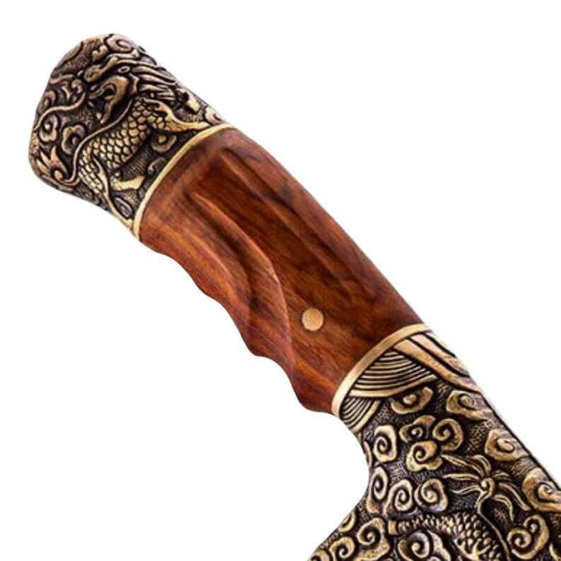 Handmade Chinese Cleaver Chef Knife Dragon Style Home Tool Etsy