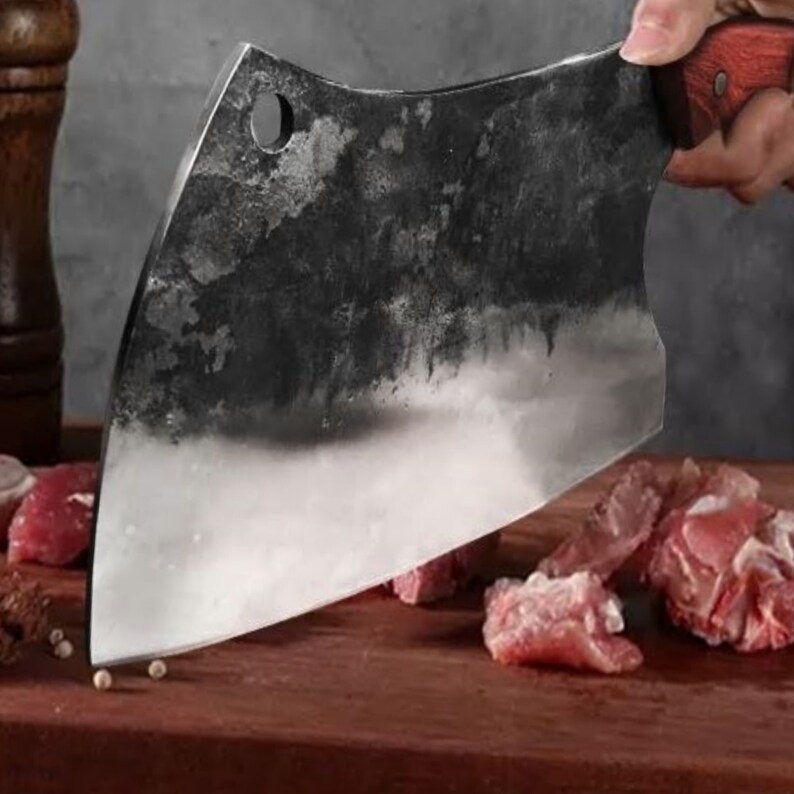 Handmade Chinese Cleaver Carbon Steel Chef Knife Etsy