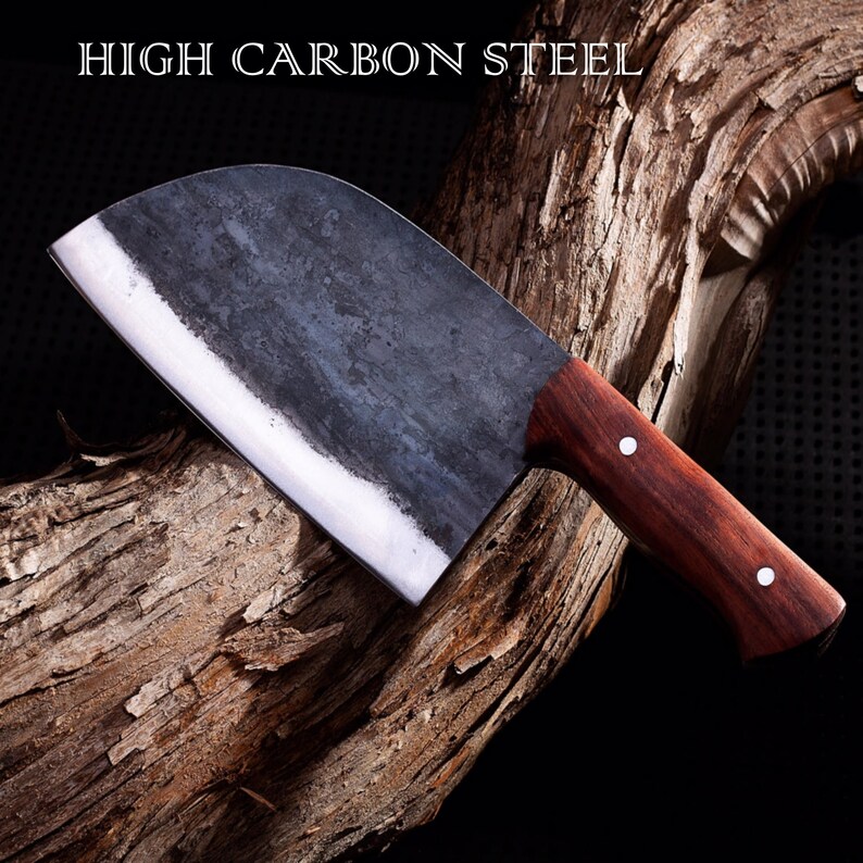 Handmade Chinese Cleaver Carbon Steel Chef Knife Canvas Etsy