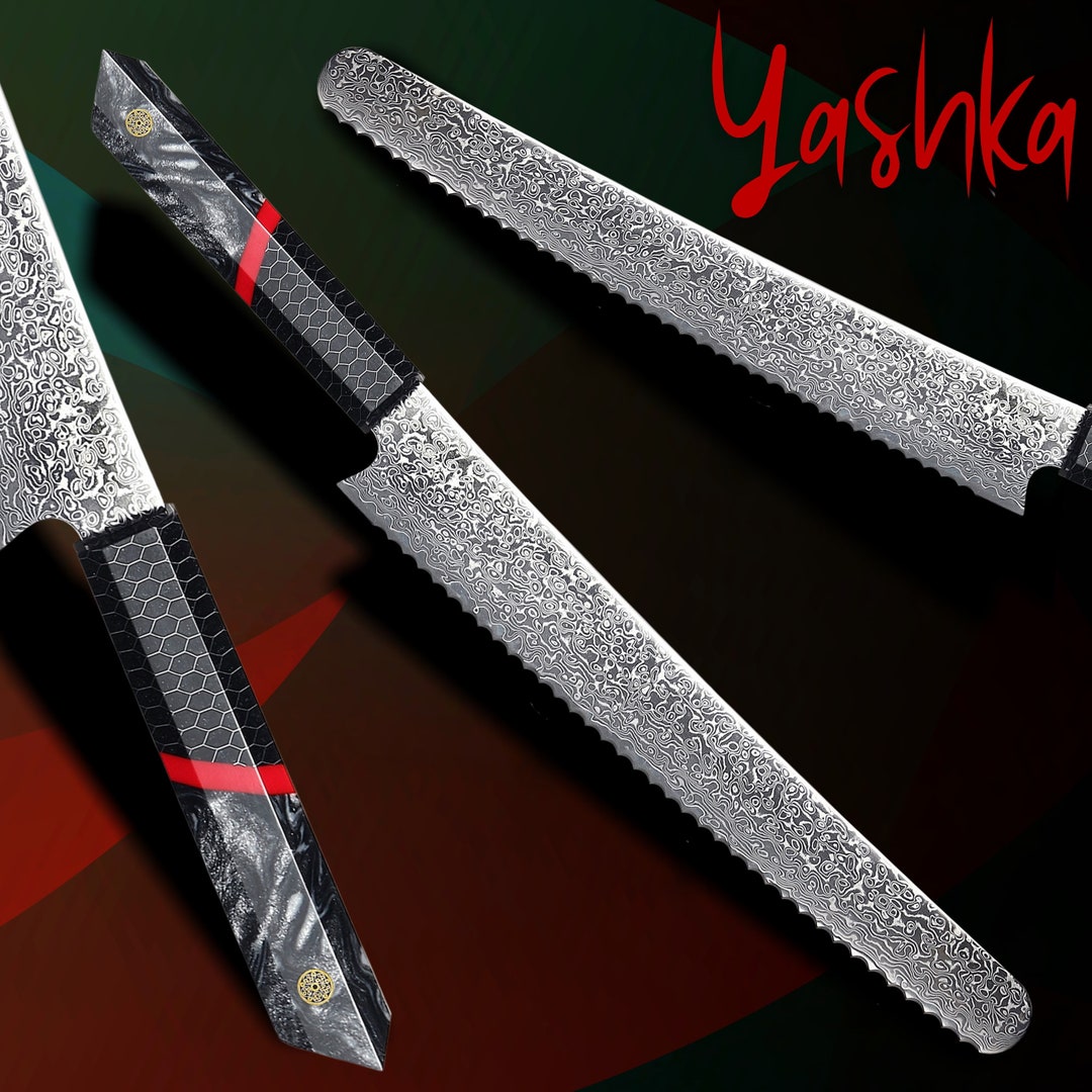 Chef Kitchen Knife Serrated Blade Bread Cake Slicing Knife Wedding Gift ...