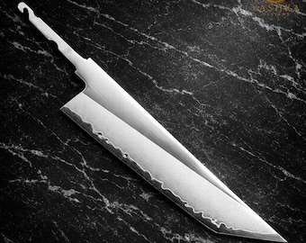 200mm Kiritsuke Knife Blade Blank | PM Steel | Japanese K-Tip Chef Knife Blank | DIY Knife Making