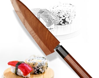 Chef Knife 8.5 Inch Hammered Blade Home Cooking Tool Housewarming Gift