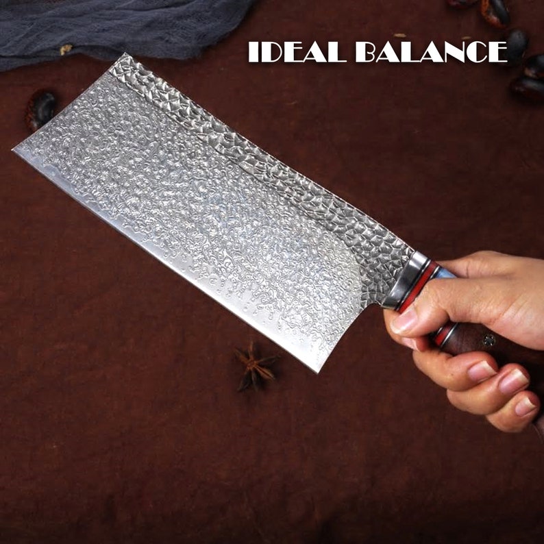 Hand Chinese Cleaver Chef Kitchen Knives Home Butcher Etsy