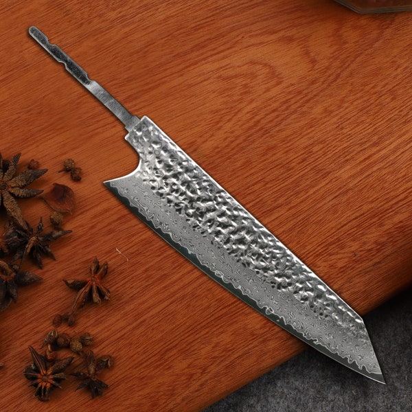 Couteau de chef japonais vierge Kiritsuke en forme de lame finition martelée fabrication de couteaux de cuisine