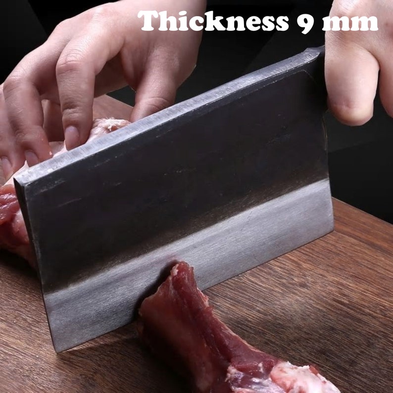 Handmade Chinese Cleaver Chopping Meat Chef Knife Butcher Home Etsy