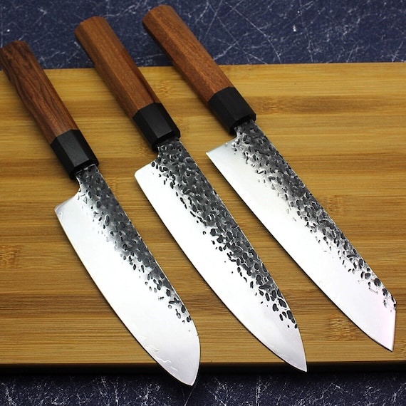Handmade Chef Knife Set Japanese Kiritsuke Santoku Kitchen Knife