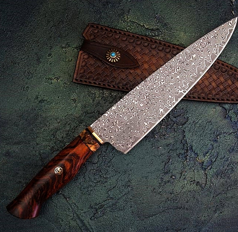 Hand Chef Knife Exclusive Cooking Tools Leather Sheath Etsy