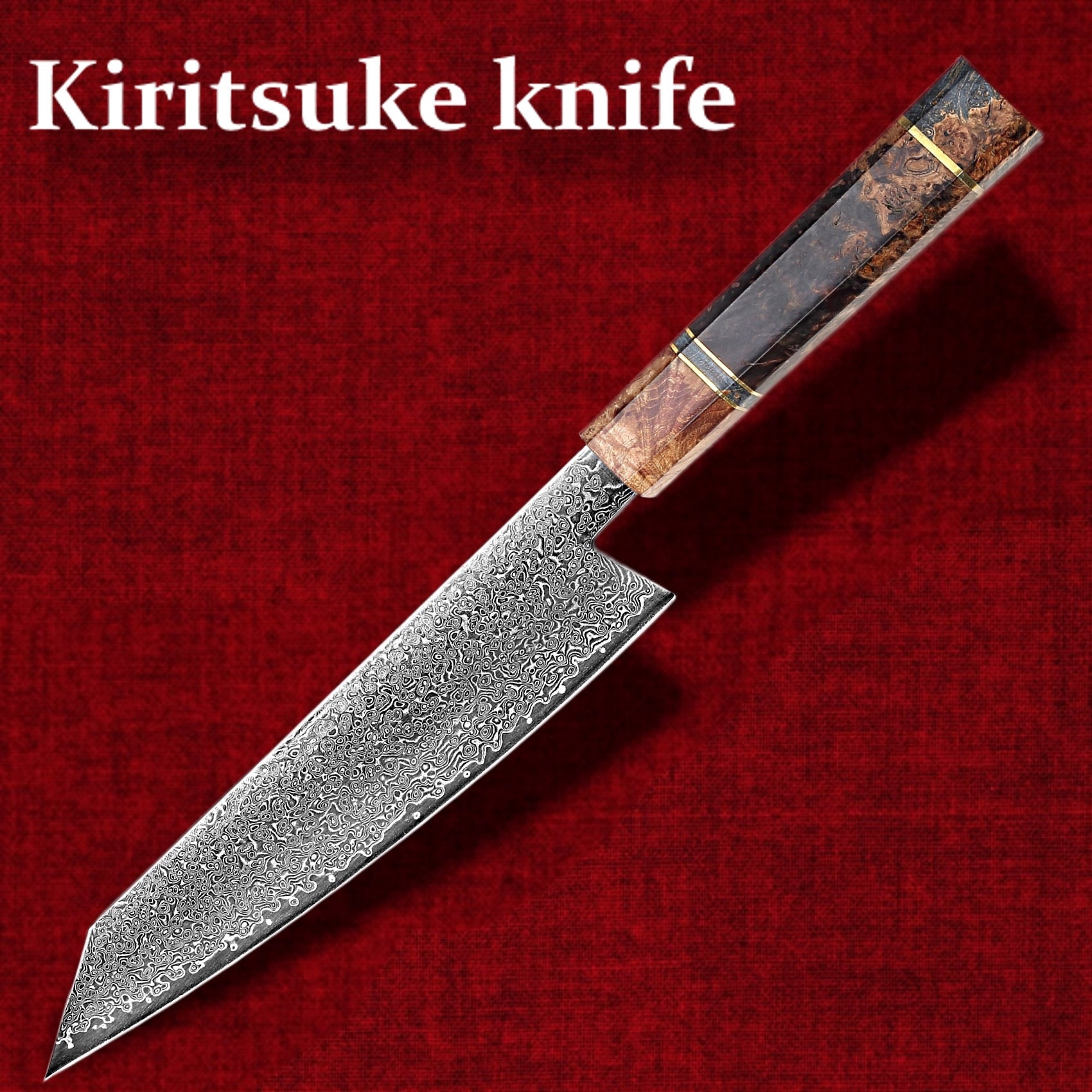 Chef Knife Japanese Kiritsuke Blade Shape Damascus Clad Steel Etsy
