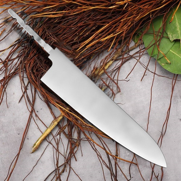 Chef knife Blank Blade Japanese Gyuto Shape Billet Knife Making Home Hobby