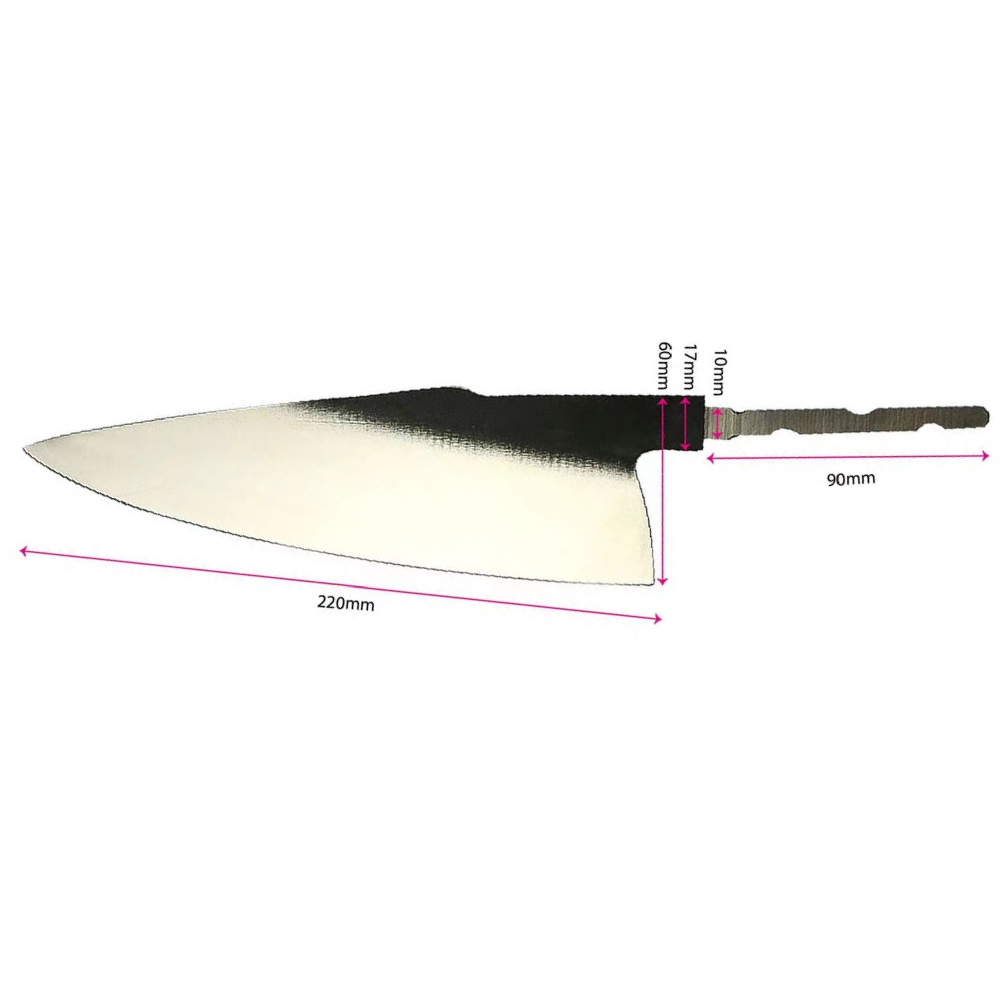 Chef Knife Blank Blade Japanese Bunka Gyuto Shape Knife Making - Etsy
