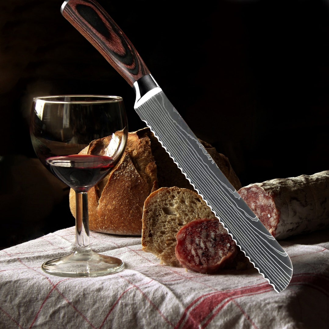 Bread Knife Chef Kitchen Knives 8 Inch Professional Knives Etsy