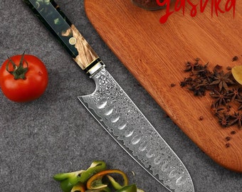 Couteau de chef japonais Santoku en forme de lame pour cuisiner à la maison, conception d'outils en acier inoxydable