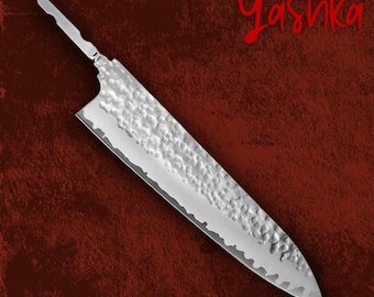 Chef Knife Blank DIY Custom Kitchen Knives Hammered Finish Design