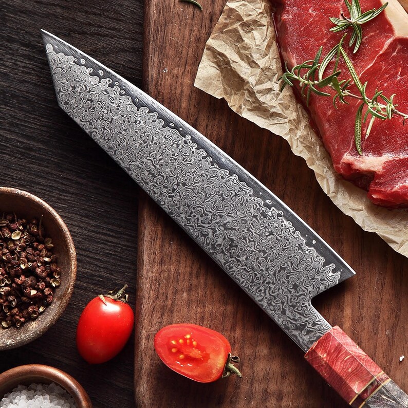 Chef Knife Japanese Kiritsuke Shape Blade 8 Laminated Etsy