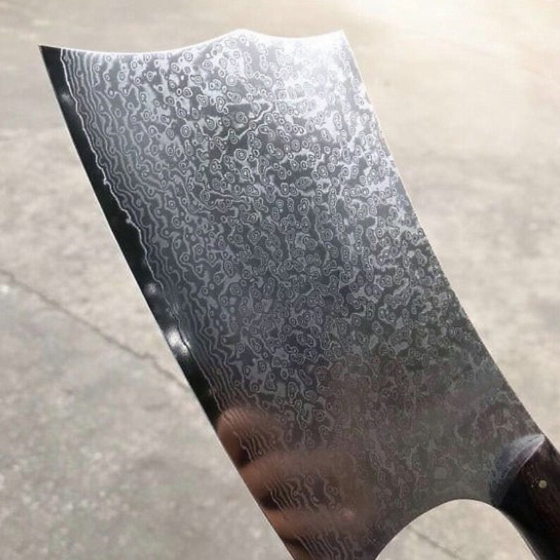 Chinese cleaver Hand Damascus Kitchen Knife Vegetables Etsy